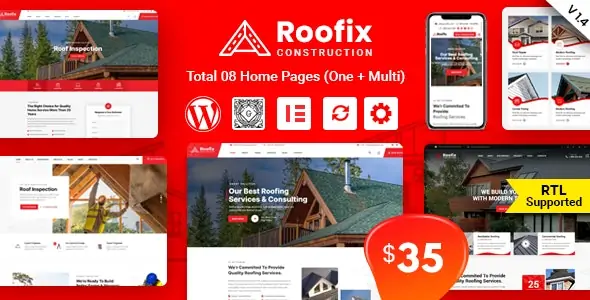 Roofix Roofix Roofing WordPress Theme - Theme Đa Năng Cho Dịch Vụ Lợp Mái