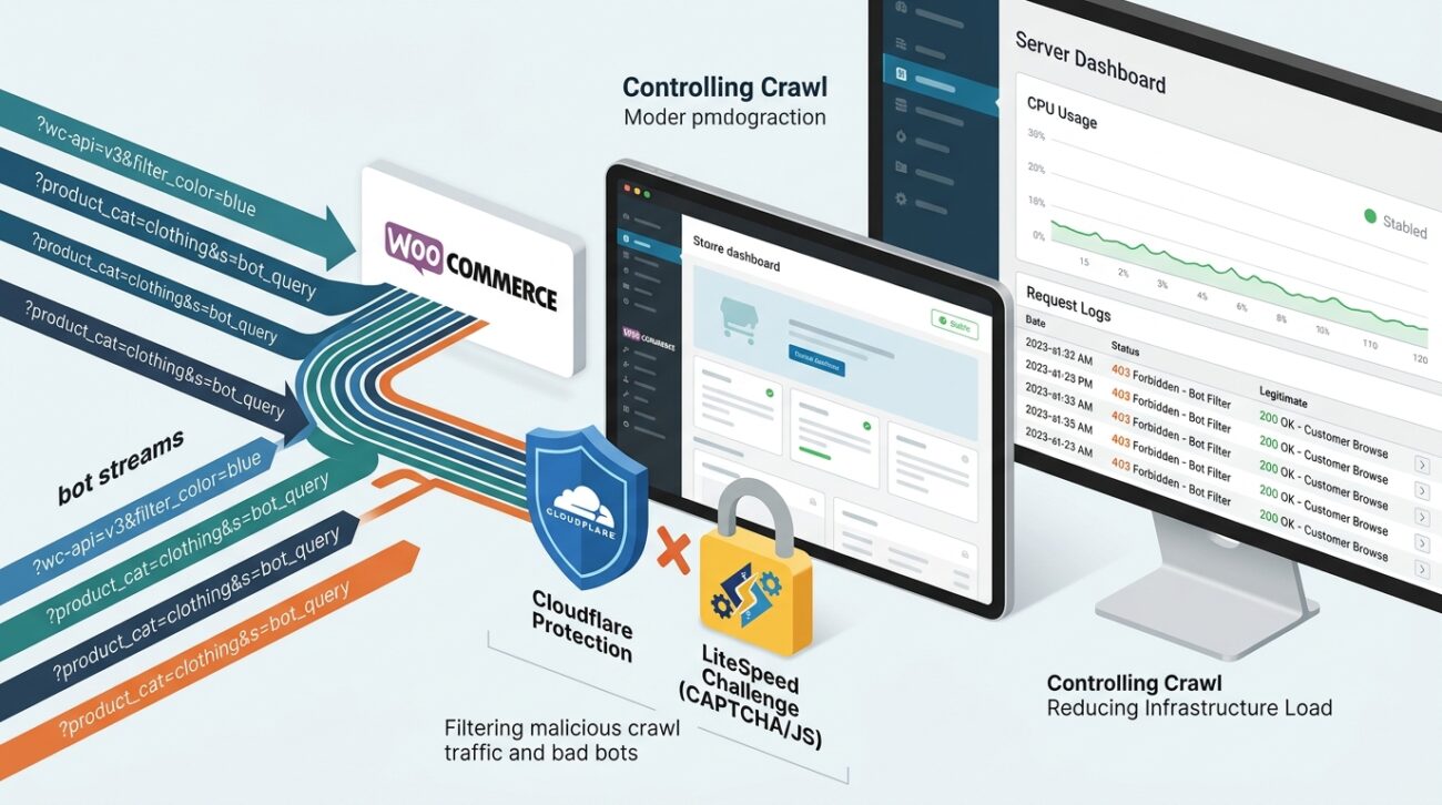 Chặn bot crawl URL filter WooCommerce đúng cách để giảm tải server